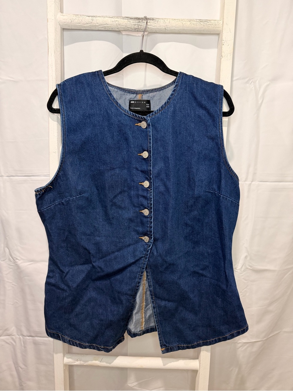 ASOS Blue Denim Button-Front Vest